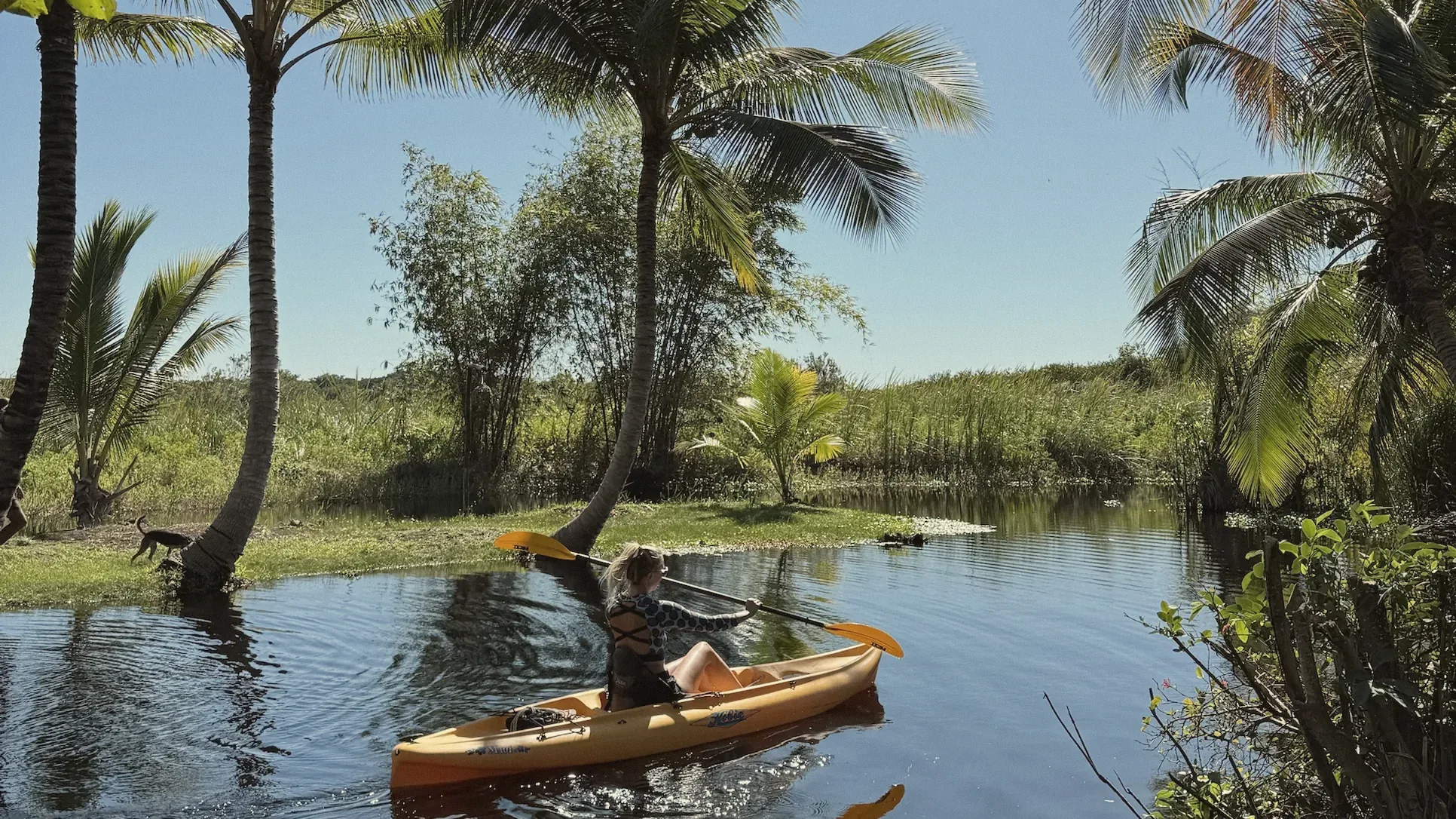 A kayak on the lagoon